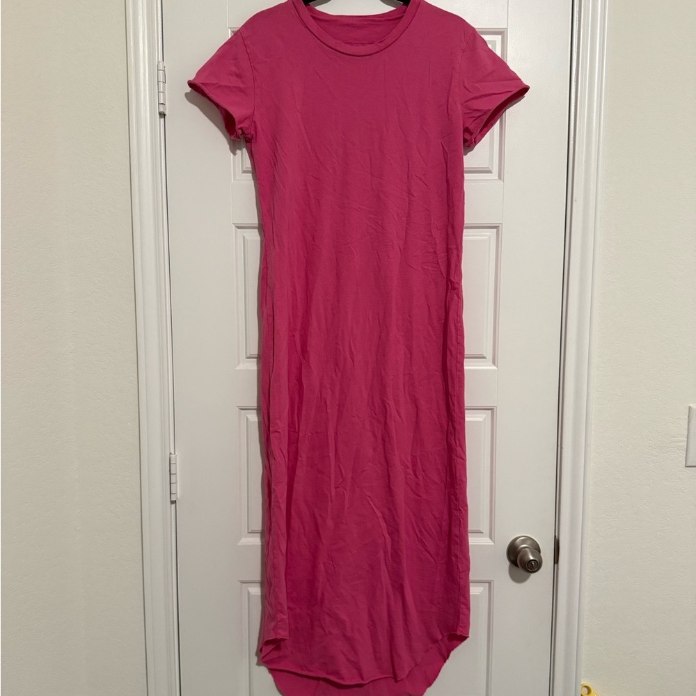 Frank & Eileen Harper Perfect Tee Maxi Dress PassionFruit/Pink SZ M 100% Cotton - Picture 2 of 6